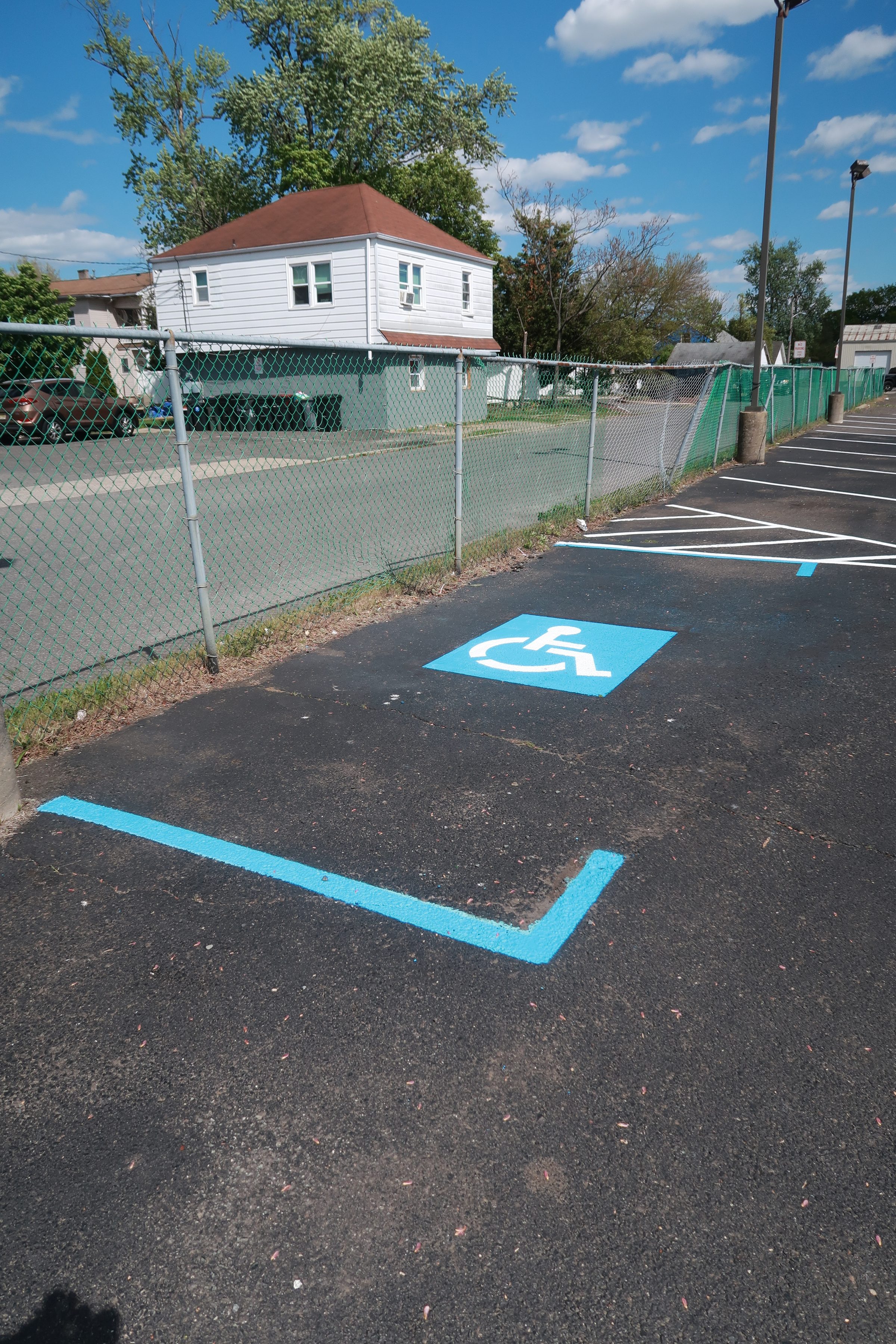 Commercial parking lot after striping by MC Striping in New Jersey