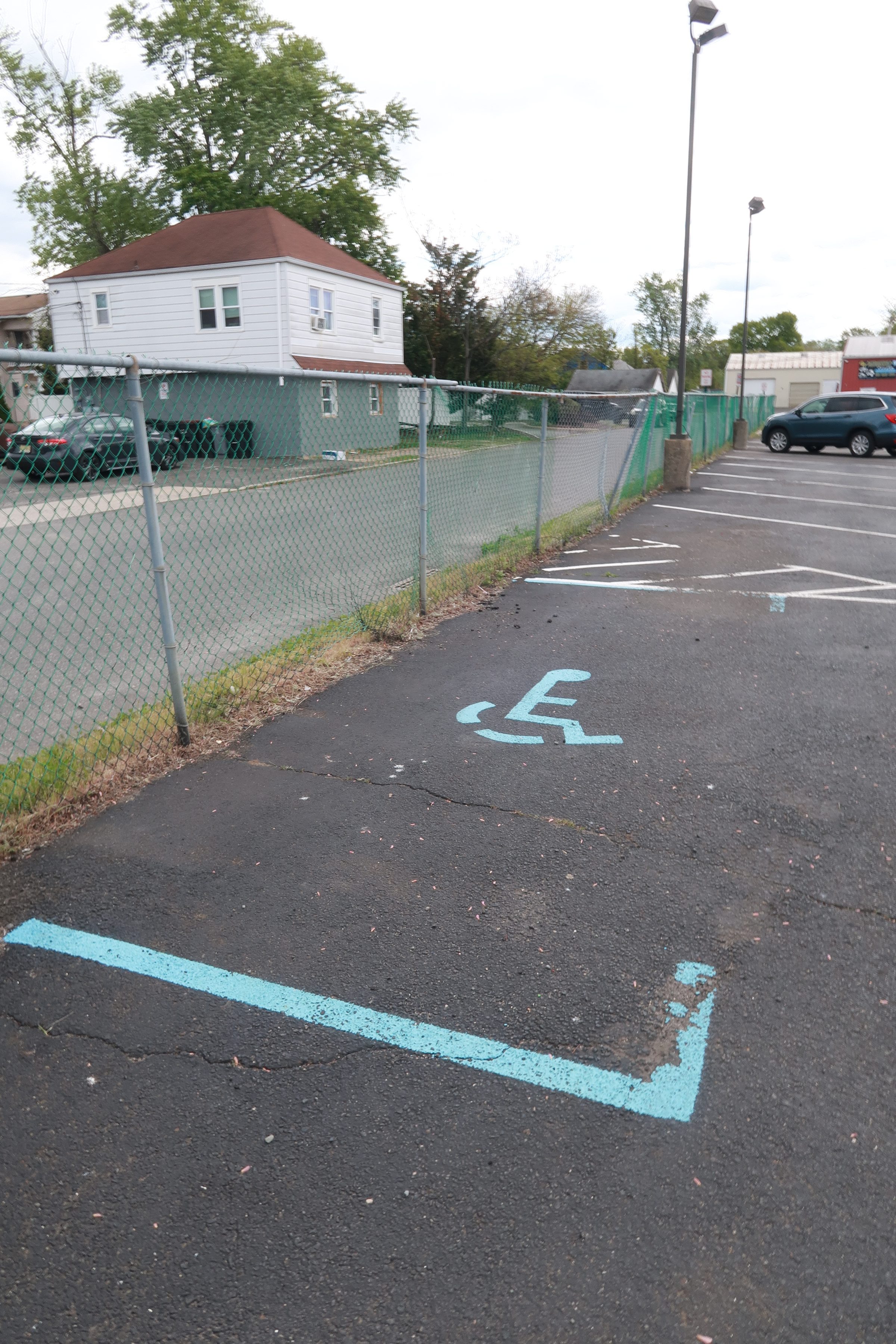 Commercial parking lot before striping by MC Striping in New Jersey