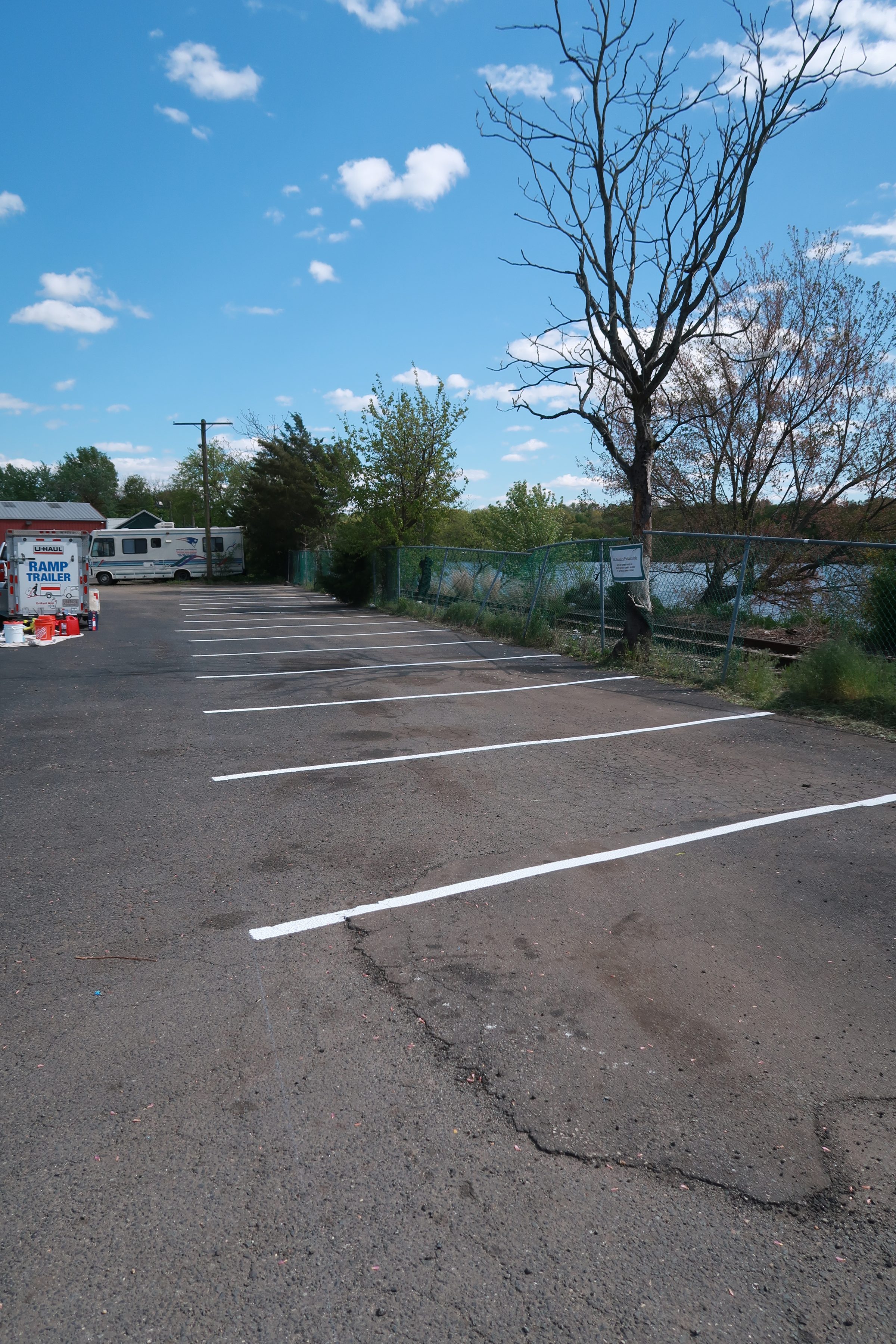 Commercial parking lot after striping by MC Striping in New Jersey