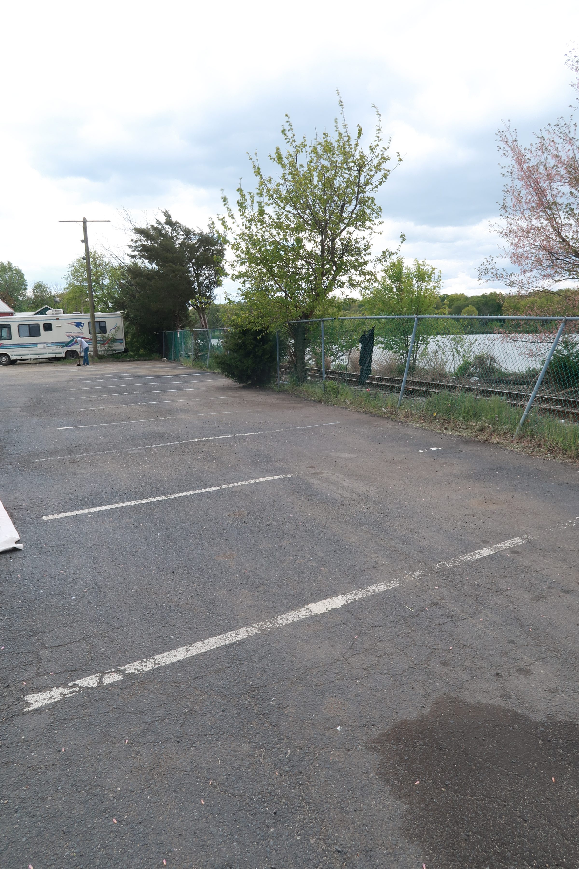 Commercial parking lot before striping by MC Striping in New Jersey