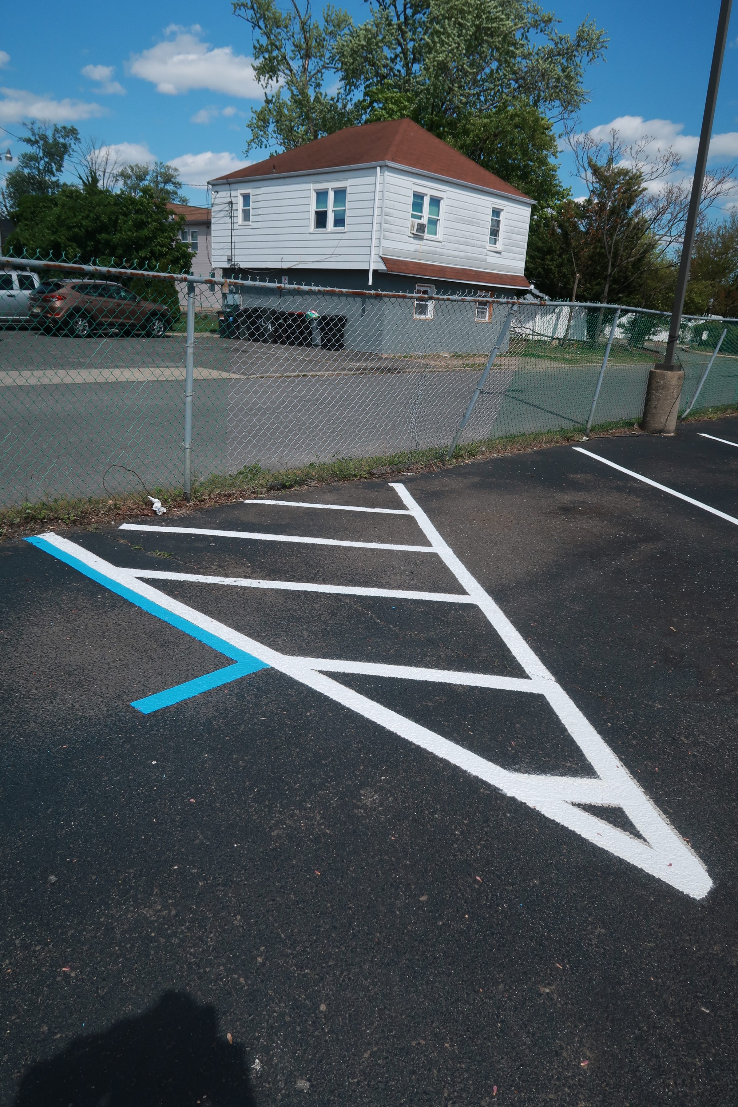 Commercial parking lot after striping by MC Striping in New Jersey