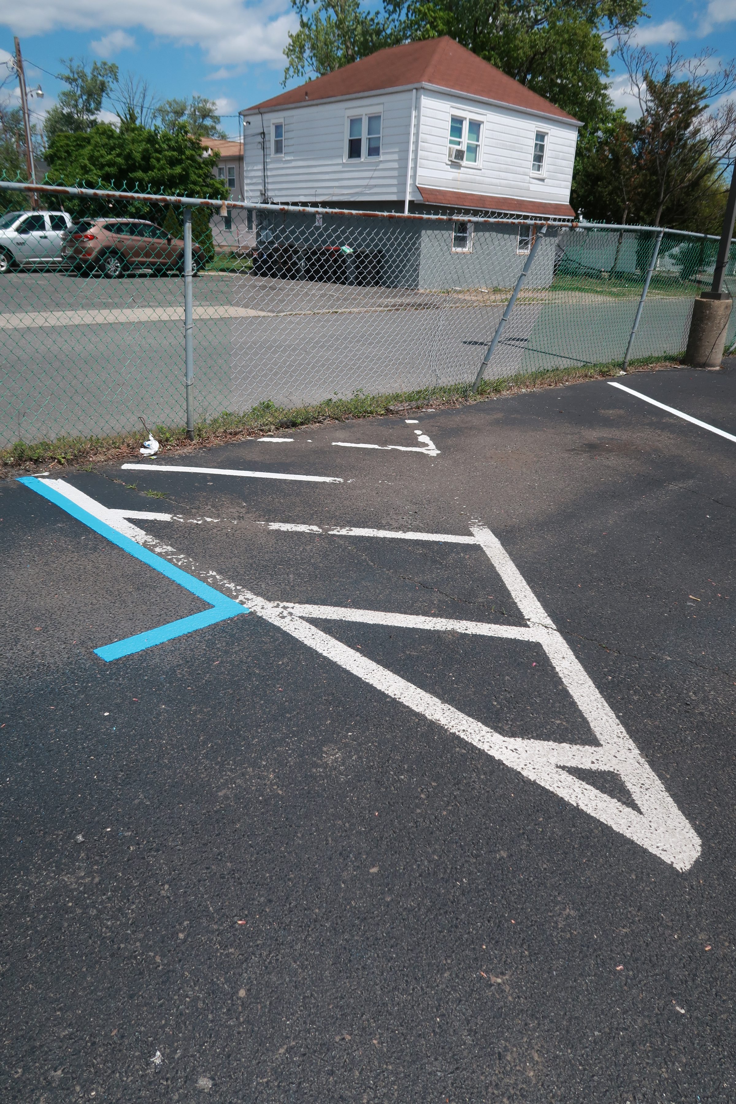 Commercial parking lot before striping by MC Striping in New Jersey