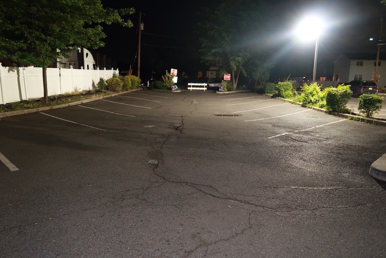 Commercial parking lot before striping by MC Striping in New Jersey